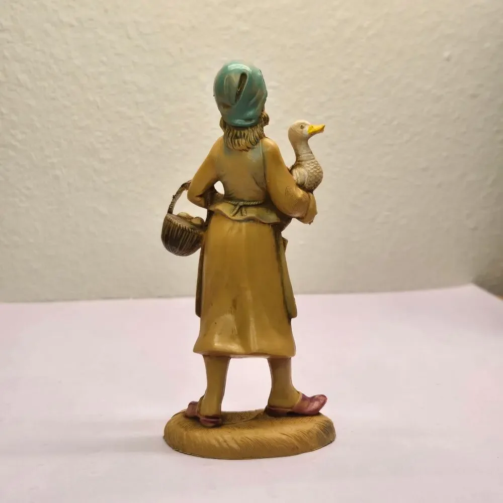 Vintage Fontanini Italy 110 Deborah Woman with Goose Girl Figurine Nativity 5